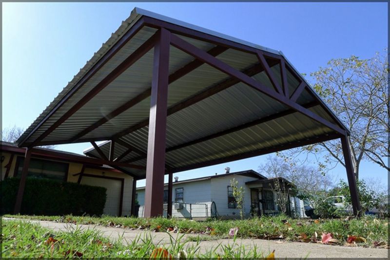 Patio Cover Carports Stephens Roofing San Antonio - Freestanding Metal Roofing Patio Cover